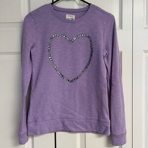 Crew cuts Purple Sequin Heart Sweatshirt